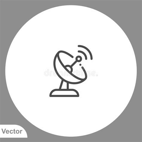 S Mbolo De S Mbolo Del Icono Del Vector De La Antena Parab Lica