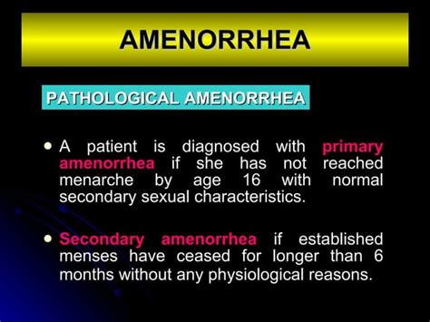 Amenorrhea | PPT