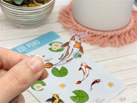 CLEAR Koi Pond Sticker Sheet Koi Stickers Fish Sticker Lily Etsy