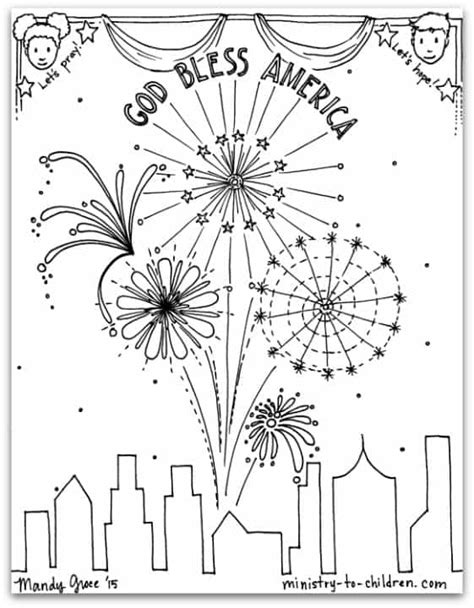 "God Bless America" Coloring Page