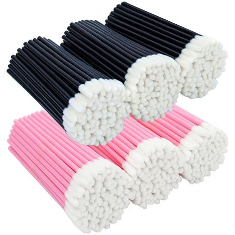 600 Pcs Disposable Lip Wands Black And Pink Lip Applicators For Makeup Lip Gloss And Lipstick