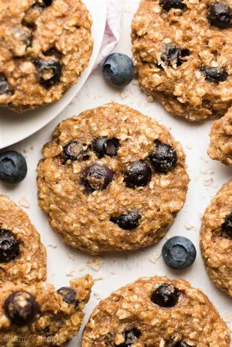 Healthy Blueberry Oatmeal Breakfast Cookies Amy S Healthy Baking