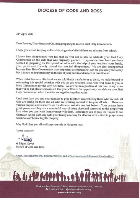 Letter From Bishop Fintan Gavin To Those Preparing For Holy Communion