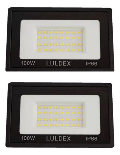 Reflector Led 100w Ip66 Luz Blanca Paquete 2 Reflectores Color De La