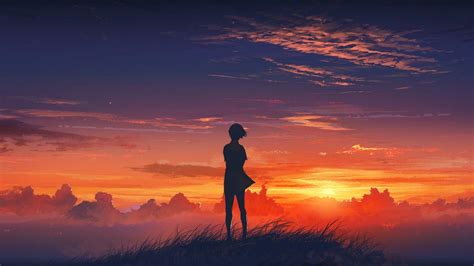 Aesthetic Sunset Desktop Anime Wallpapers - Wallpaper Cave