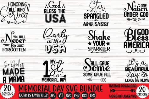 Memorial Day Svg Bundle Vol Bundle Creative Fabrica