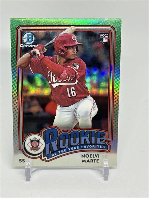 Bowman Chrome Rookie Of The Year Favorites Noelvi Marte Reds Ebay