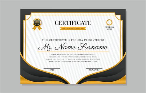 Gold Graduation Certificate Background Design 10515675 Vector Art at ...