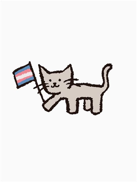 Cat With Trans Pride Flag T Shirt By Sunlucky Redbubble Trans