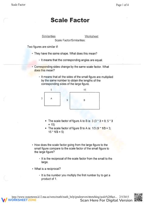 Scale Factors Worksheet