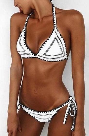 White Halter Bikini Top And Bottom Halter Bikini Halter Top