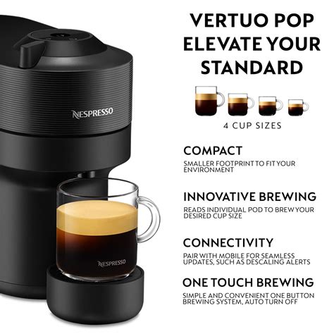 Nespresso Coffee Machines Vertuo Pop Smart Connectivity Black