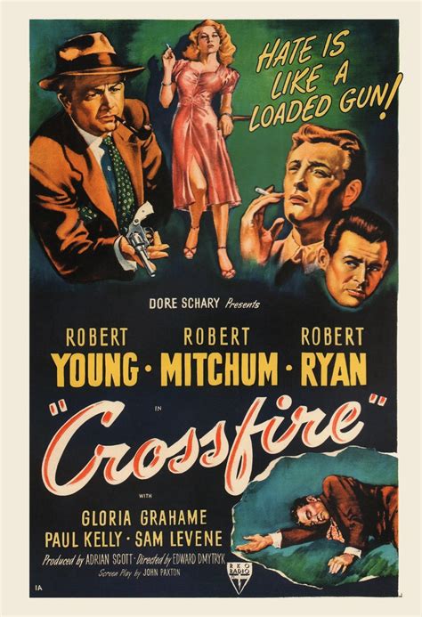 CROSSFIRE MOVIE POSTER Classic Movie Poster Robert Mitchum | Etsy