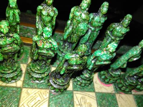 Chess Set Antique Nephrite Jade And Soapstone Hand Carved 1913724049