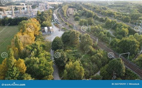 Aerial View of a Railway Bridge Over the Warrington Viaduct Stock Image ...