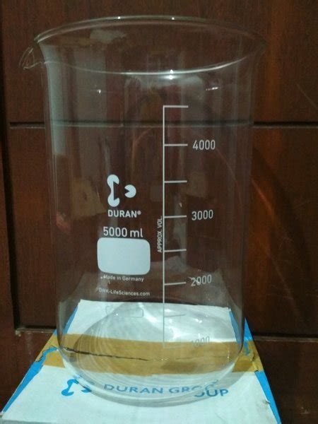 Jual Beaker Glass 5000 Ml Duran Low Form Gelas Kimia Kaca Kapasitas 5 L Di Lapak Tridi Lab