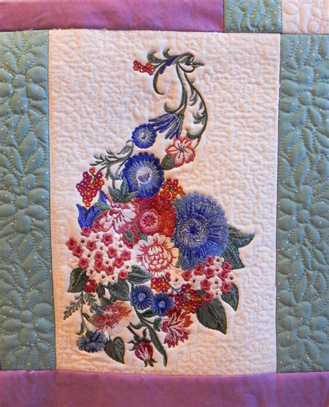 Add Stippling Around Embroidery To Create A Quilt Block Using Ftc U