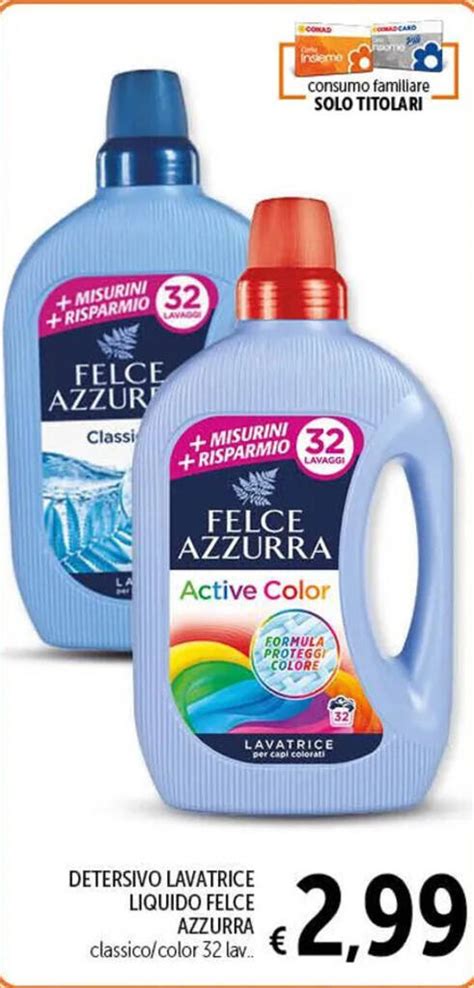 Offerta DETERSIVO LAVATRICE LIQUIDO FELCE AZZURRA Nel Volantino Di