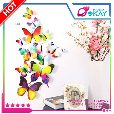 Jual Ho Stiker Dinding D Motif Kupu Kupu Wall Sticker Pcs