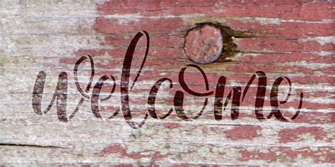 Welcome Sign Stencil By Studior Reusable Paint Front Etsy