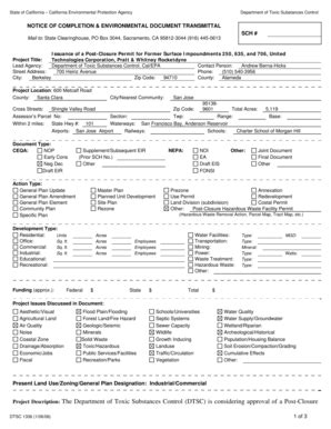 Fillable Online Dtsc Ca Utc Notice Of Completion Environmental