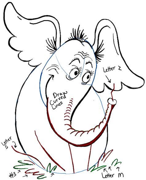 How to Draw Horton Hears a Who from Dr. Seuss’ Book in Easy Steps – How to Draw Step by Step ...