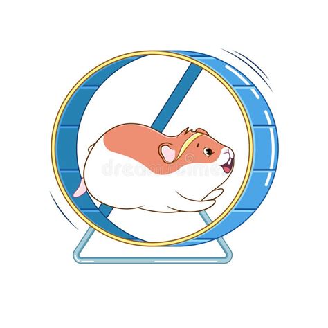 Hamster In A Running Wheel Stock Vector Illustration Of Cartoon