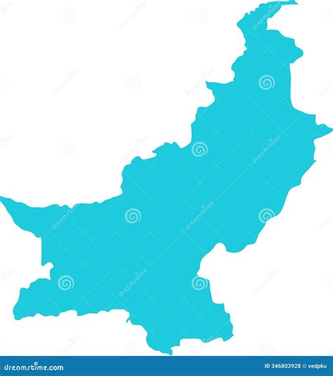 Pakistan MAP in Blue, Country Map, Pakistan, Border Map, Border Line of