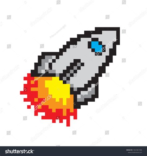 Pixel Art Rocket Vector De Stock Libre De Regal As