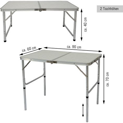 Amanka Table De Camping Pliable R Glable En Hauteur X X Cm Incl