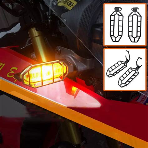 Buy 2X Motorcycle Rear Turn Signal Light Indicator Lamp Protector Cover