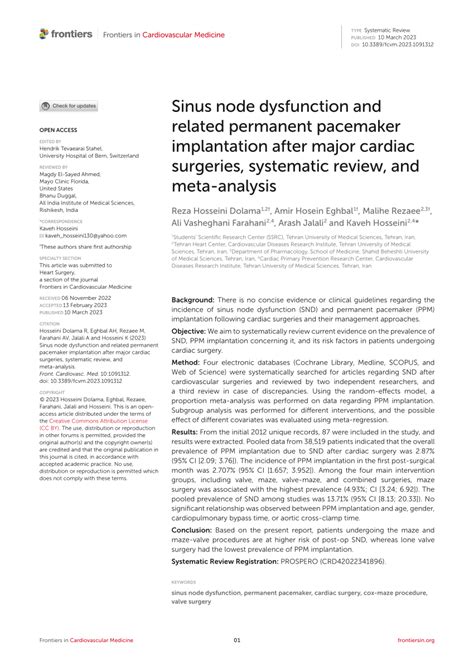 PDF Sinus Node Dysfunction And Related Permanent Pacemaker