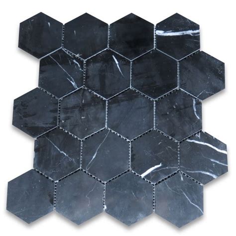 Black Marble Hexagon Tile The Urban Decor