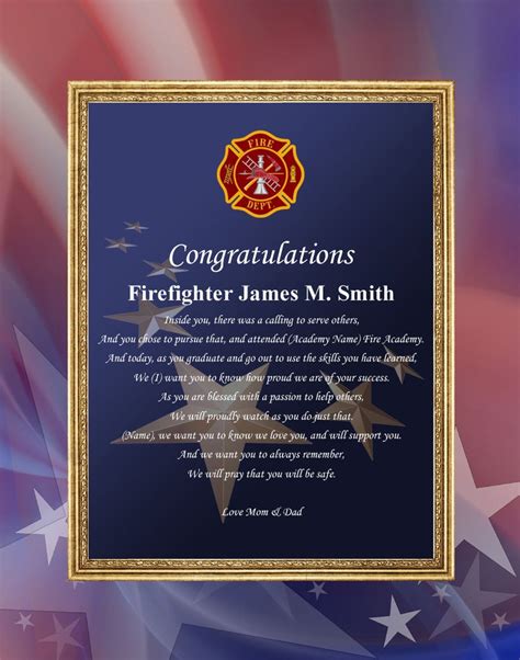 Personalized Firefighter Academy Graduation Gift 11x14 | Etsy