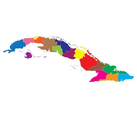 Mapa De Cuba Em Prov Ncias Administrativas Em Multicolor Vetor Premium