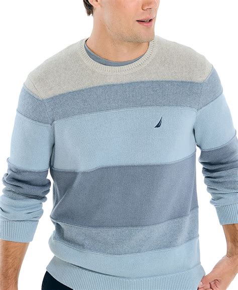 Nautica Mens Striped Long Sleeve Crewneck Sweater Macys