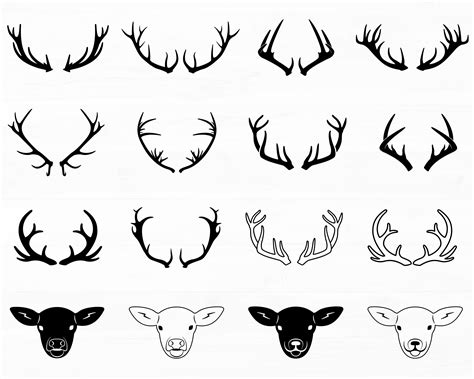 Deer Antlers Svg Reindeer Antlers Deer Head Svg Deer Antler Clipart Antlers Svg Deer Antlers Cut