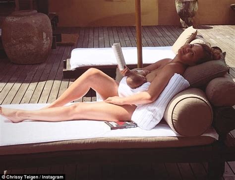 Chrissy Teigen Shares Naked Photo Of Herself Breastfeeding Her Son Miles