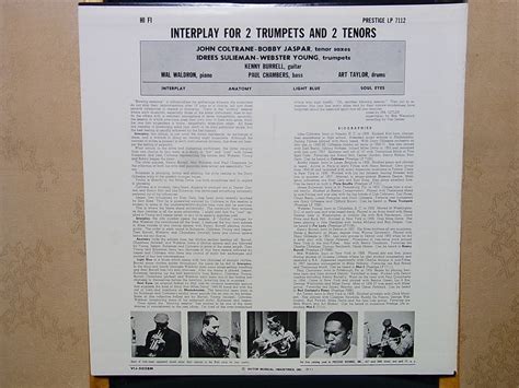 INTERPLAY FOR 2 TRUMPETS AND 2 TENORS PRESTIGE PRLP 7112 Bluenote