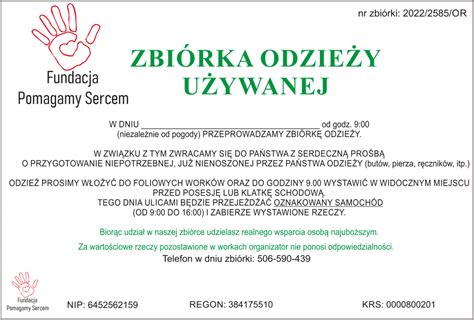 Zbiórka odzieży Fundacja Pomagamy Sercem