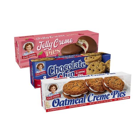 Little Debbie Creme Pie Variety Bundle Chocolate Chip Oatmeal And Jelly 2