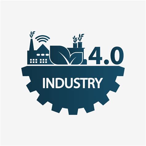 Industry 40 Iconlogo Factorytechnology Conceptvector Illustration