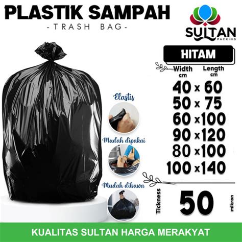 Jual Kantong Plastik Sampah Hitam Tebal Trash Bag Jumbo Anti Bocor Per