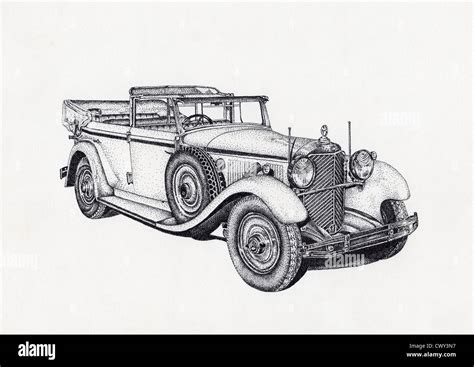 pen and ink car drawings - outsideweddingoutfitguestmen