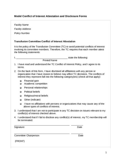 Conflict Of Interest Policy Template 11 Sample Examples For Use Doc