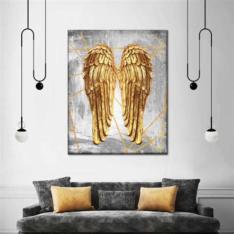 Golden Angel Wings Wall Art | Digital Art