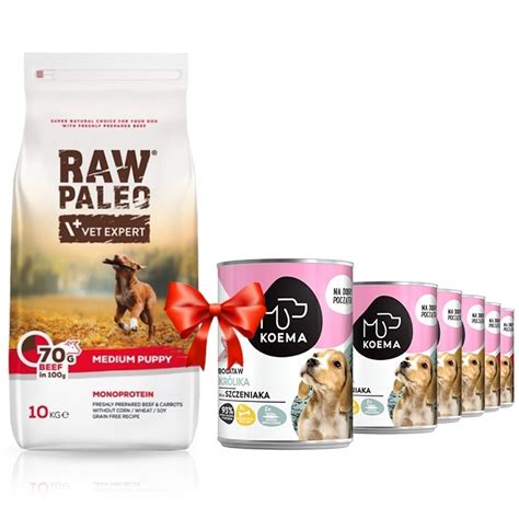 Vetexpert Raw Paleo Puppy Medium Beef Sucha Karma Z Wo Owin Dla