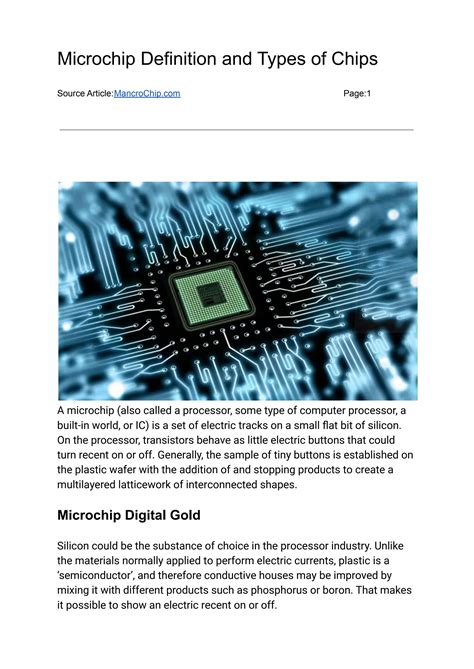 Microchip Definition and Types of Chips by Micah Joe - Issuu