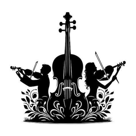 Ilustra O Vetorial Da Silhueta Do Violino Vetor Premium Gerado Ia