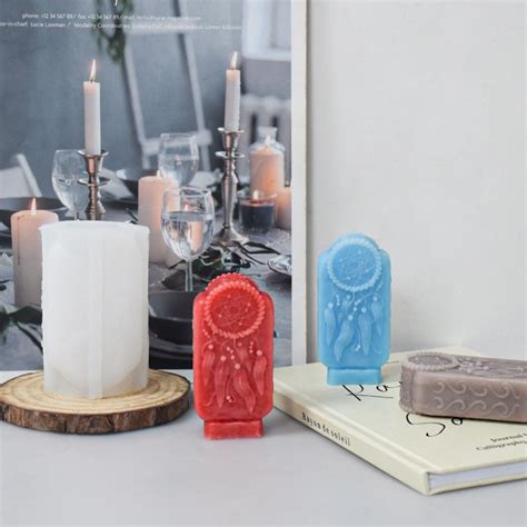 Leaves Stone Monument Candle Silicone Mold